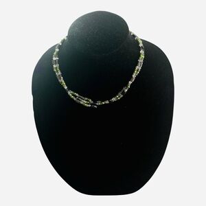 Magnetic Hematite Wrap Necklace Bracelet Green Crystal Beads New In Box